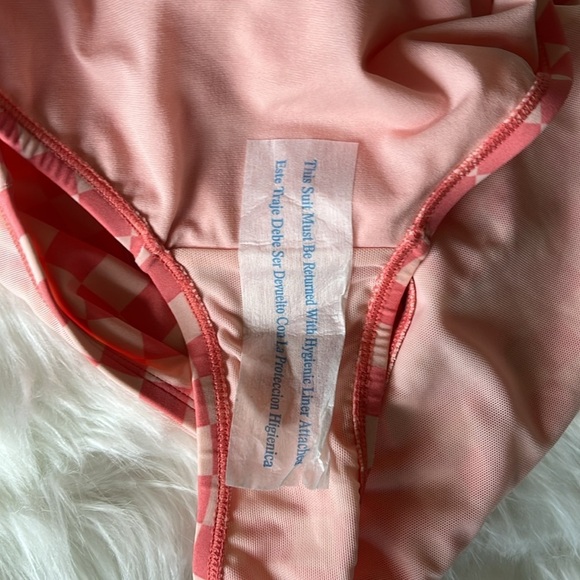 🆕Kona Sol Women’s Bikini Bottom Checkered Coral Pink Color Size 3X - Picture 10 of 10